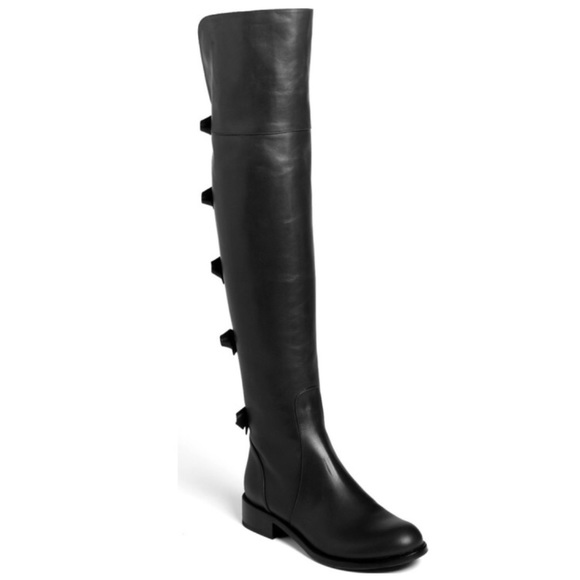 Valentino Shoes - Black Valentino Bow Over The Knee Boot (Size 36)